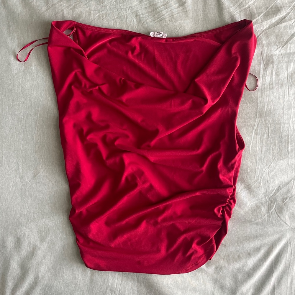Garage Red Sleeveless Cowl Top